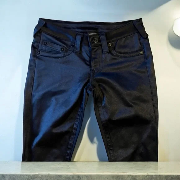 Rare Vintage True Religion satin shiny skinny leg jeans style #WP83592 Vintage